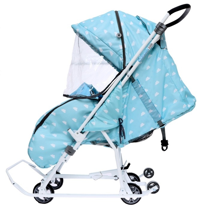 Санки-коляска «Наши детки 3-1К», принт с облачками, цвет голубой Санки-коляска «Наши детки 3-1К», принт с облачками, цвет голубой