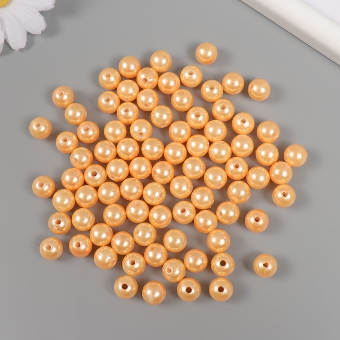Набор бусин Набор бусин "Жемчуг" d 10 мм, 250 гр, коралловый