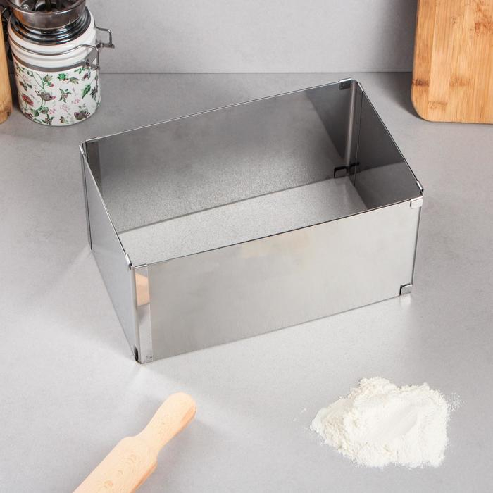 Форма для выпечки с регулировкой размера «Прямоугольная», h-12 см, 15х25 - 27х48 см Форма для выпечки с регулировкой размера «Прямоугольная», h-12 см, 15х25 - 27х48 см