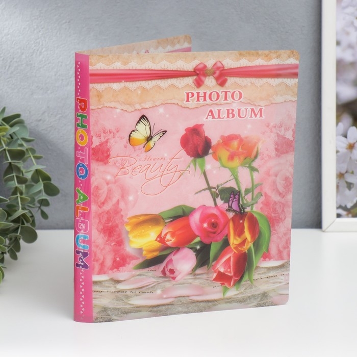 Фотоальбом на 64 фото 10х15 см  Фотоальбом на 64 фото 10х15 см "Розы МИКС" 2х17,5х23 см