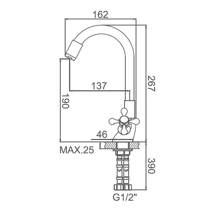 Cмеситель для кухни Accoona A9871F, двухвентильный, силиконовый излив, силумин, черный/хром Cмеситель для кухни Accoona A9871F, двухвентильный, силиконовый излив, силумин, черный/хром
