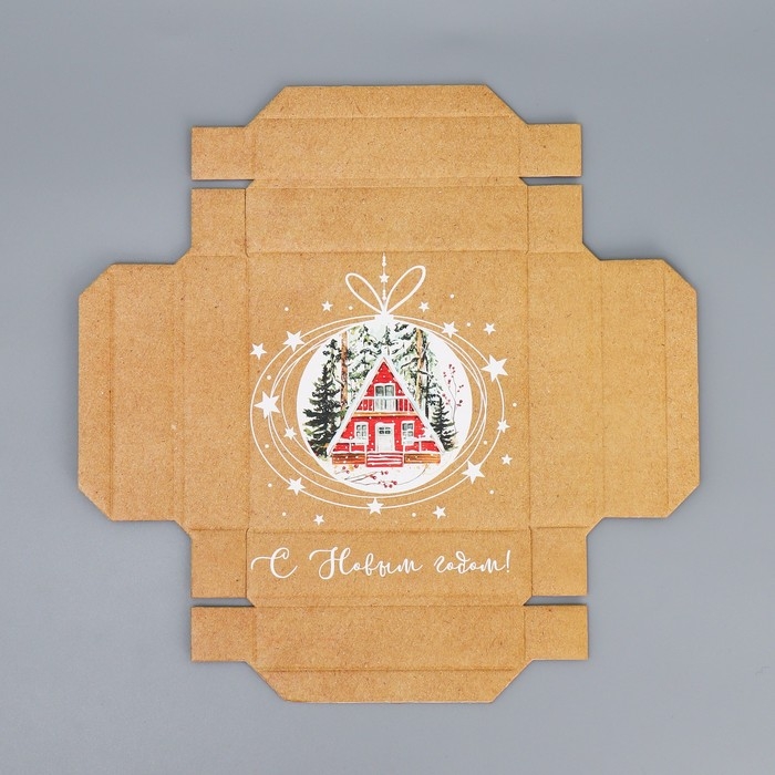 Коробка подарочная новогодняя складная «Уютный Новый Год», 12 х 12 х 6.5 см, Новый год Коробка подарочная новогодняя складная «Уютный Новый Год», 12 х 12 х 6.5 см, Новый год