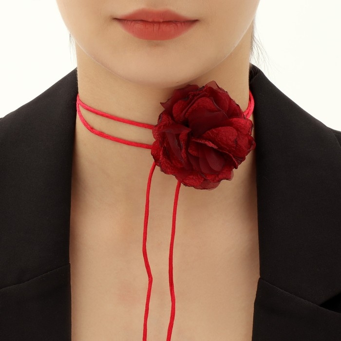 Чокер «Танго» роза восхищение, цвет бордовый, 130 см Чокер «Танго» роза восхищение, цвет бордовый, 130 см