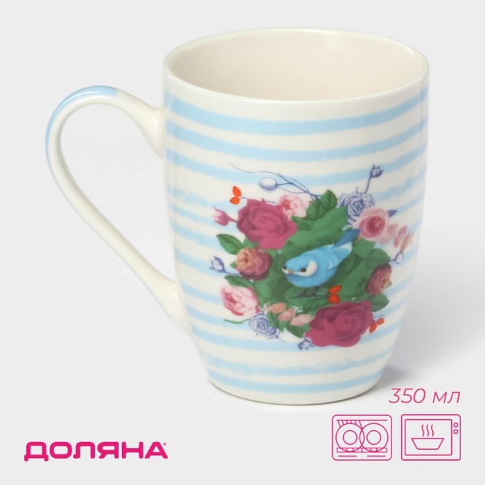 Кружка фарфоровая Доляна «Птица в цветах», 350 мл Кружка фарфоровая Доляна «Птица в цветах», 350 мл