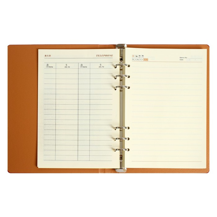 Органайзер на кольцах  Органайзер на кольцах "Престиж" А5, 92 листа в линейку, обложка кожзам, МИКС