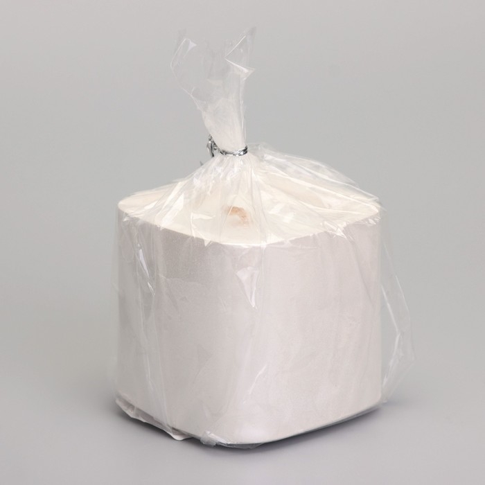 Свеча  Свеча "Квадрат. Мрамор" в подсвечнике из гипса малый,5х4,5 см,белый перламутр