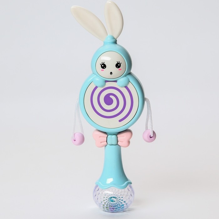 Погремушка музыкальная «Зайка барабан», эластичные ушки, цвет МИКС, Крошка Я Погремушка музыкальная «Зайка барабан», эластичные ушки, цвет МИКС, Крошка Я