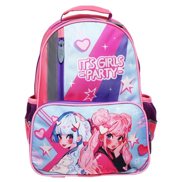 Рюкзак школьный, 37 х 26 х 13 см, эргономичная спинка, Calligrata ОРТ  Рюкзак школьный, 37 х 26 х 13 см, эргономичная спинка, Calligrata ОРТ "Аниме подружки"