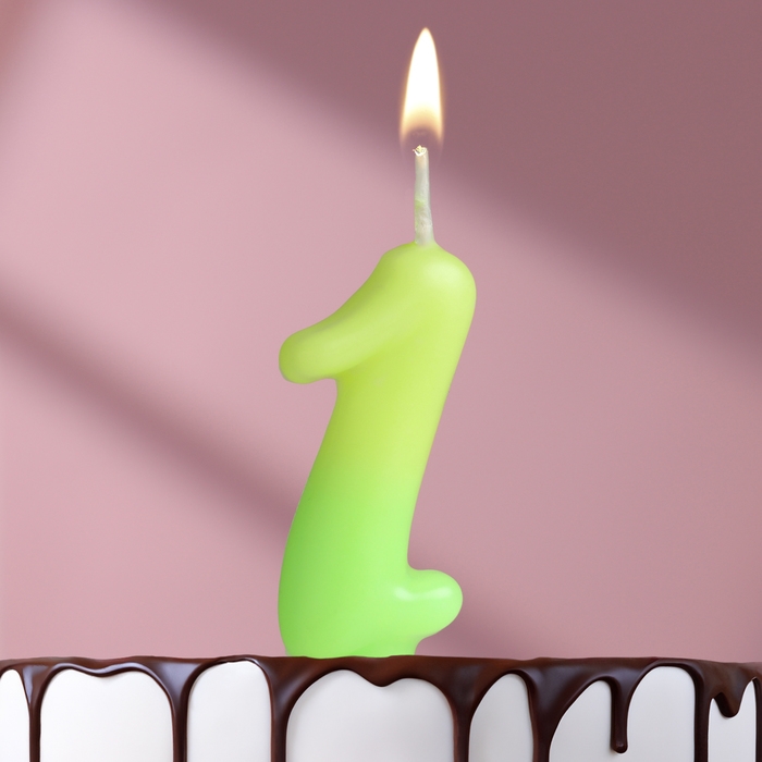 Свеча для торта цифра Свеча для торта цифра "Люминесцентная", 5,5 см, цифра "1"