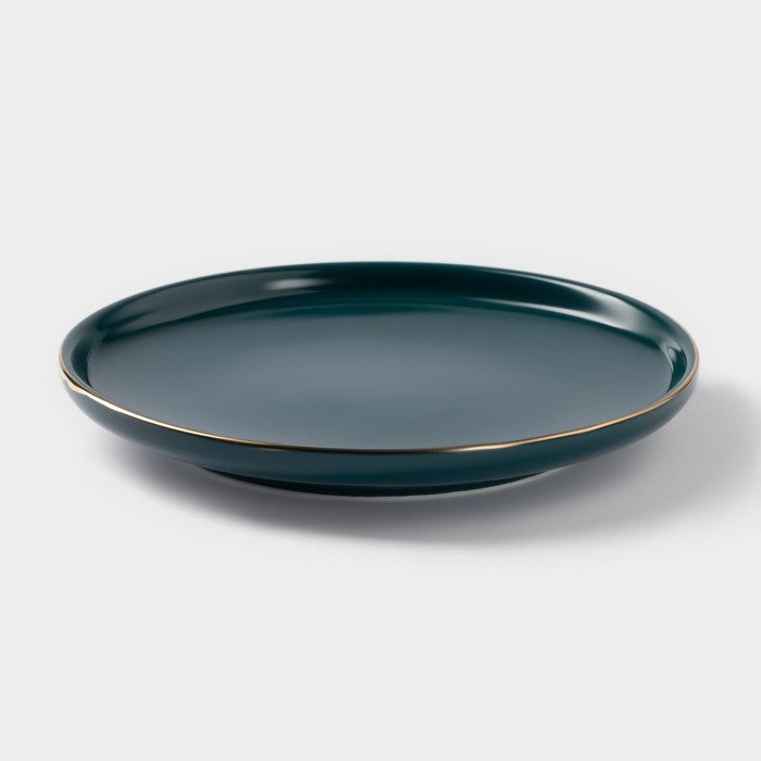 Тарелка керамическая пирожковая &laquo;Изумруд&raquo;, d=15 см, цвет зелёный