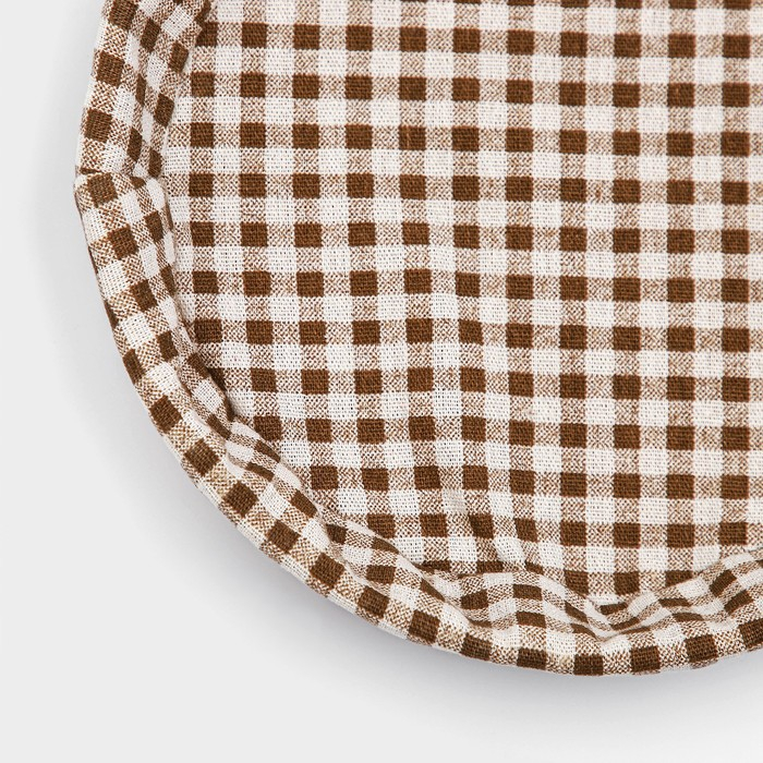 Корзинка для подачи Доляна «Домашний уют», d=25,5 см, цвет коричневый