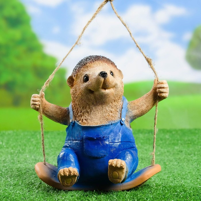 Садовая фигура Садовая фигура "Ежик на качелях" 18 см