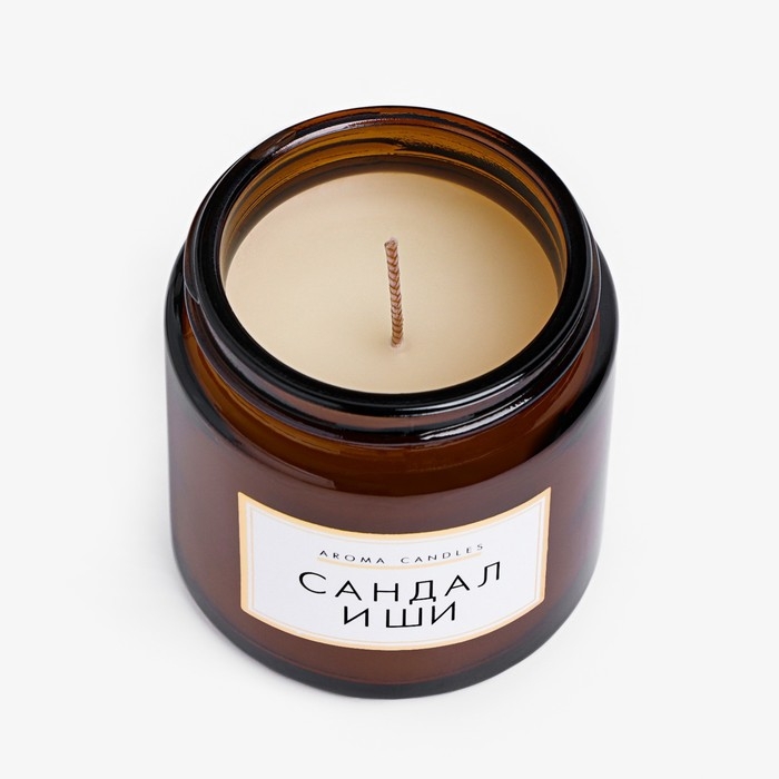 Свеча в банке ароматическая  Свеча в банке ароматическая "Сандал и ши", 6,2х6,2х6,5 см, 9 часов