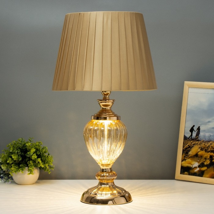 Настольная лампа  Настольная лампа "Авиталь" Е27 40Вт золото 29,5х29,5х55 см RISALUX