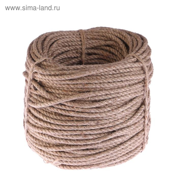 Канат пеньковый кручёный  8 мм, бухта (100 м) Канат пеньковый кручёный  8 мм, бухта (100 м)