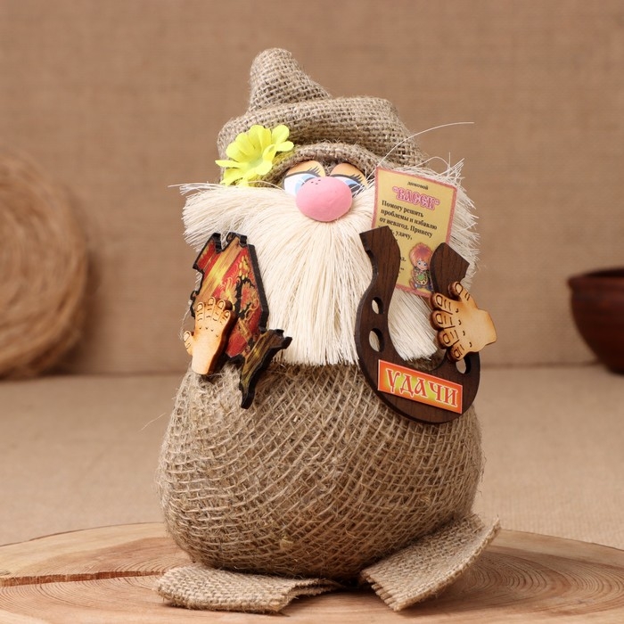 Оберег-домовой Оберег-домовой "Васек на мешковине, с самоваром и подковой",МИКС 25х20х17 см