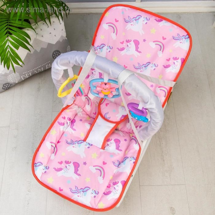 Шезлонг - качалка для новорождённых «Волшебная пони», игровая дуга, игрушки МИКС Шезлонг - качалка для новорождённых «Волшебная пони», игровая дуга, игрушки МИКС