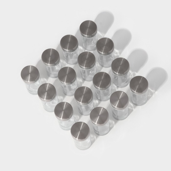 Набор стеклянных баночек для специй на подставке Magistro «Модерн», 16 шт Набор стеклянных баночек для специй на подставке Magistro «Модерн», 16 шт