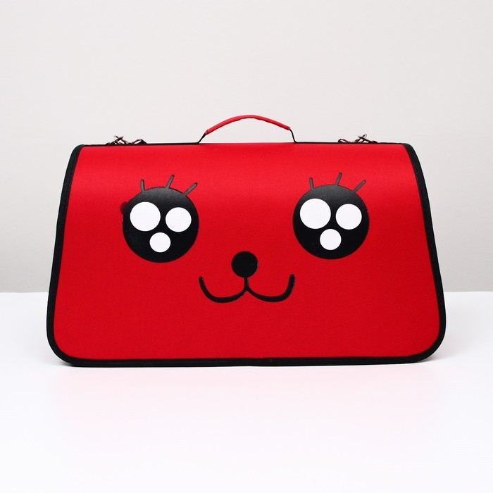 Сумка - переноска для животных  Сумка - переноска для животных "Весёлый жук", красная, размер L, 53 х 21 х 29 см