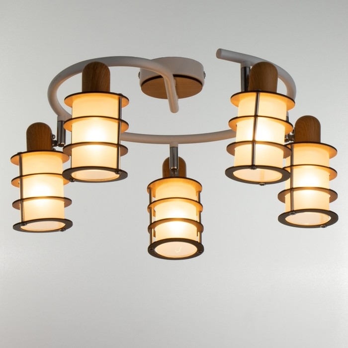 Люстра Люстра "Тайон" 5хЕ14 40Вт белый 56х56х16 см