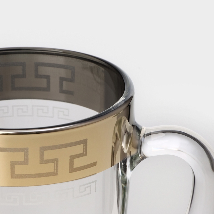 Кружка стеклянная «Нэро», 300 мл, цвет напыления золотой Кружка стеклянная «Нэро», 300 мл, цвет напыления золотой