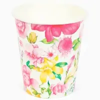 Стакан одноразовый бумажный «Акварельные цветы», 250 мл