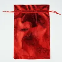 Мешочек подарочный новогодний парча &laquo;Снежинки&raquo;, красный, 20&times;30 см