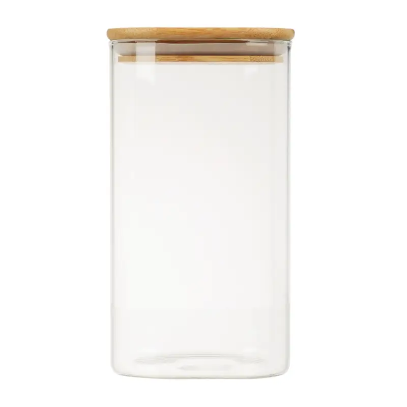 VETTA ЭКО Вуд Банка для хранения 1300мл, 18,5х10х10см, стекло, бамбук