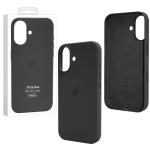 Чехол для iPhone 16 Plus Silicone Case 100% ORG (MagSafe + анимация NFC Clear) c LOGO Black