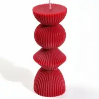 Свеча интерьерная "Линейный акцент" 5,5х5,5х15 см, 210 гр, 18 ч, красный