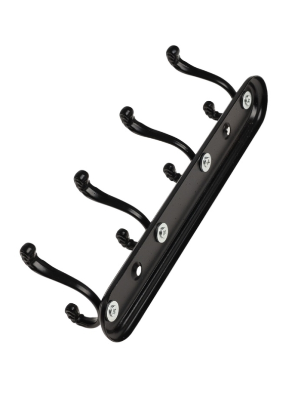 Вешалка ТУНДРА TVF001, металлическая, четырехрожковая, цвет черный