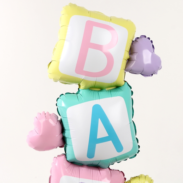 Шар фольгированный 62 Шар фольгированный 62" «Кубики — BABY» на подставке, под воздух