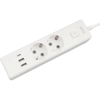 Удлинитель Power Cube, 2р/1.9м выкл.,3USB, 3.5кВт,16А,3x1,0 белый(PC-4-2M)