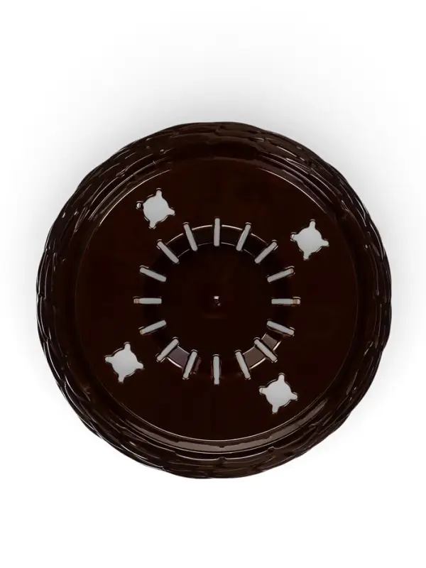 Горшок для цветов с поддоном &laquo;Камешки&raquo;, 8 л, пластик, шоколадный