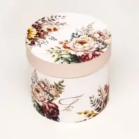 Набор шляпных коробок 5 в 1 &laquo;Пёстрые цветы&raquo;, 22&times;19.5, 14&times;13 см