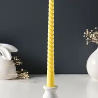 Набор свечей витых 25 см, 2 шт., 57 г, 5 ч, пастельно-жёлтый