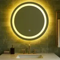 Зеркало интерьерное настенное, с подсветкой, с сенсорной кнопкой, 60&times;60 см