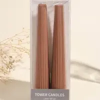 Набор свечей, 3.5х23 см, 2 шт "Башня" корица 4х9,5х25 см