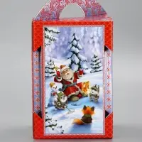 Подарочная новогодняя коробка «Золотая рыбка» 15.8×15.8×23.5 см