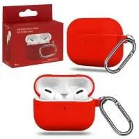 Чехол APods Pro Hang Silicon Сase с карабином Red