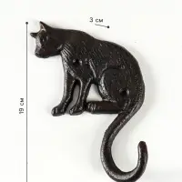 Настенный крючок декоративный &laquo;Кошечка&raquo;, чугун, 9&times;3&times;18 см