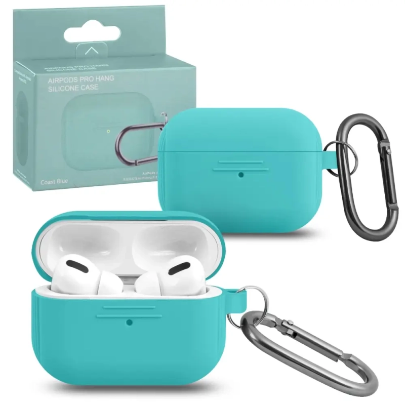 Чехол APods Pro Hang Silicon Сase с карабином LE coast blue Чехол APods Pro Hang Silicon Сase с карабином LE coast blue