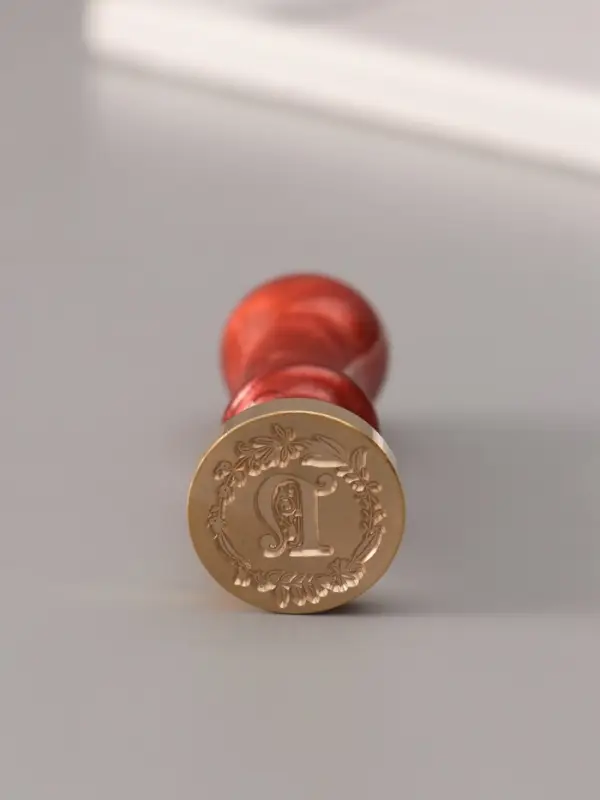 Печать для сургуча с пластиковой ручкой &laquo;Венок с буквой N&raquo;, 2.5&times;2.5&times;6.3 см