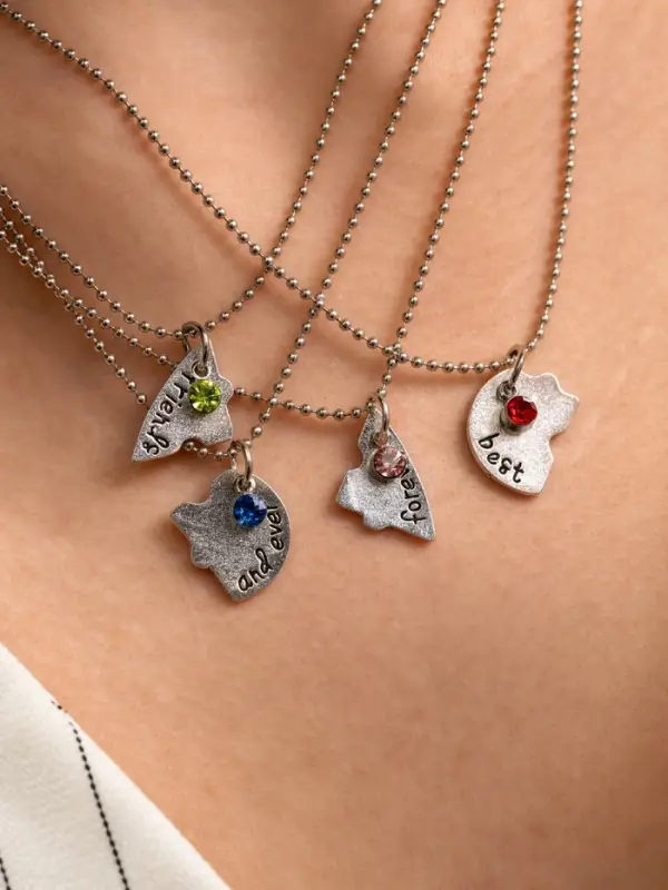 Кулоны парные &laquo;Фантастическая четвёрка&raquo;, 45 см, цветные в серебре