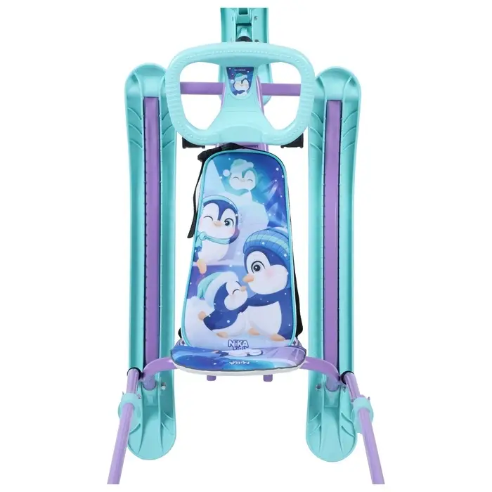 Снегокат Twiny 2+ «Пингвинята», TW2+/П, с родительской ручкой, со спинкой и ремнём безопасности