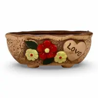 Декоративный горшок для цветов LOVE, 17&times;11.5&times;7 см, керамический, Greengo
