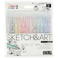 Набор акриловых ручек 12 цветов, 1.0 мм