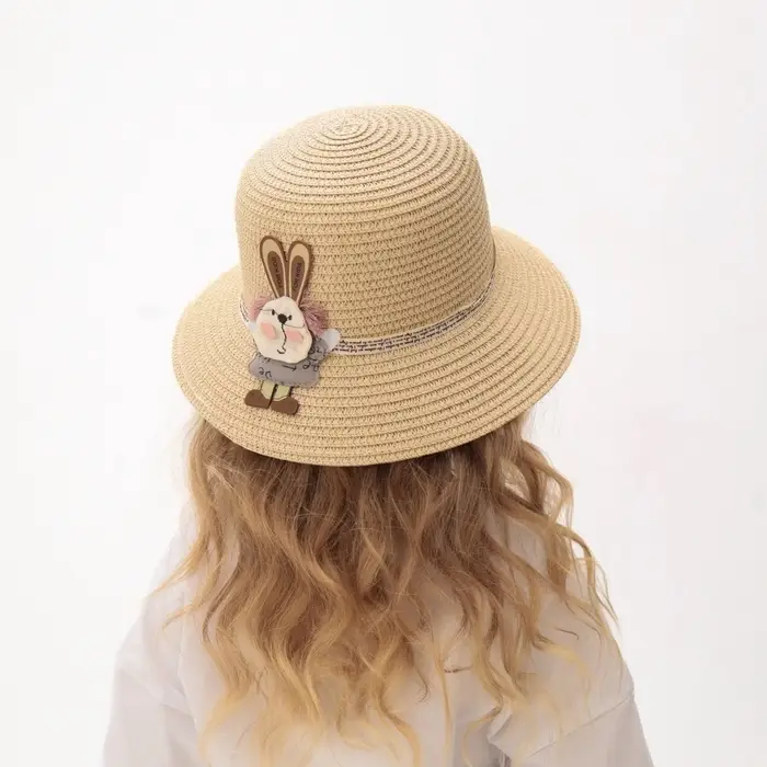 Шляпа для девочки MINAKU «Зайка», цвет молочный, размер 52