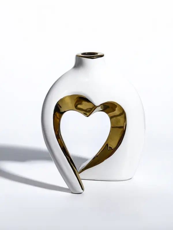 Ваза керамика настольная Ваза керамика настольная "Лари" (набор 2 шт) h=26х23, d=4 см, белый