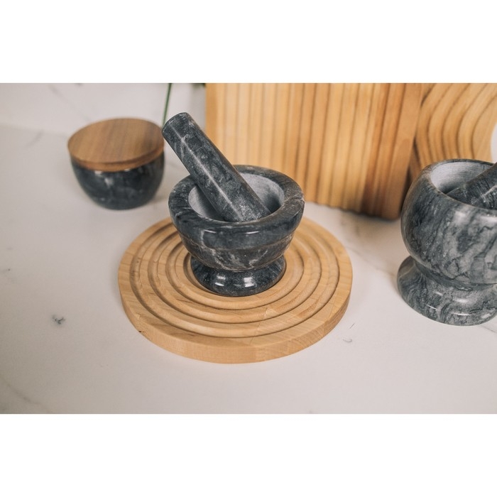 Ступка с пестиком Magistro «Мрамор», 10,5×7 см, камень, цвет чёрный Ступка с пестиком Magistro «Мрамор», 10,5×7 см, камень, цвет чёрный